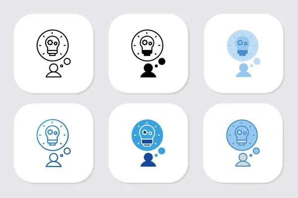 Çeşitli tasarım biçimlerine sahip fikir simgeleri