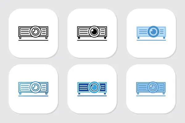 Çeşitli tasarım biçimlerine sahip projektör simgeleri