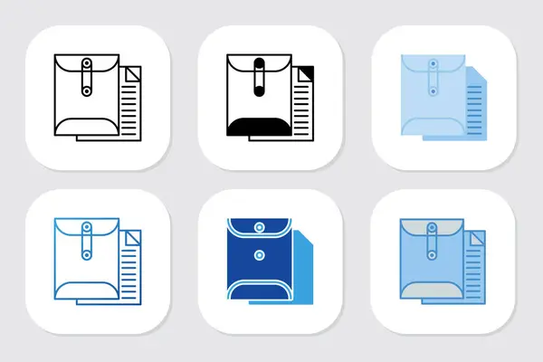 Çeşitli tasarım biçimlerine sahip belge zarfı simgeleri