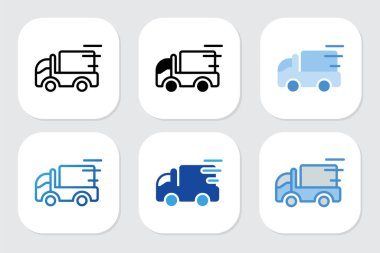Çeşitli tasarım biçimlerine sahip dağıtım kamyonu simgeleri