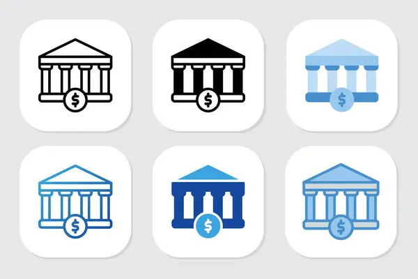 Çeşitli tasarım biçimlerine sahip banka simgeleri