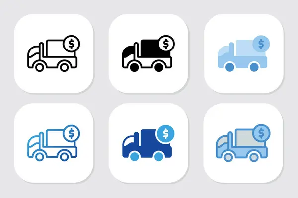 Çeşitli tasarım biçimlerine sahip kamyon simgeleri
