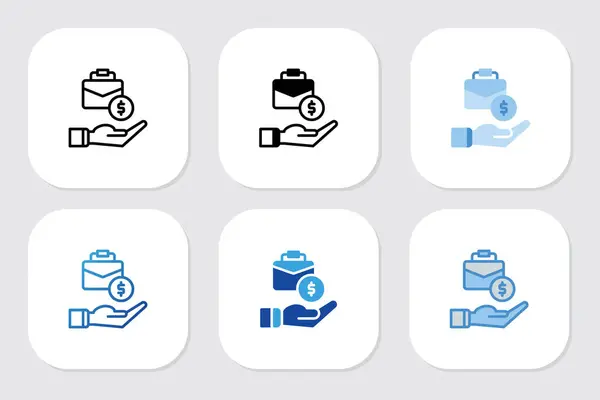 Çeşitli tasarım biçimlerine sahip evrak çantası simgeleri