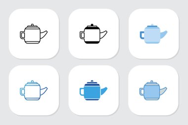Çeşitli tasarım biçimlerine sahip çaydanlık simgeleri
