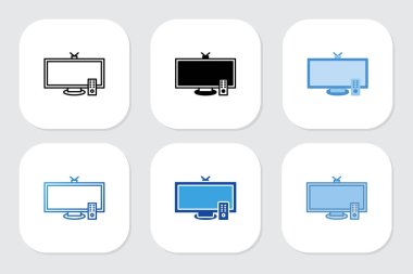 Çeşitli tasarım biçimlerine sahip televizyon simgeleri
