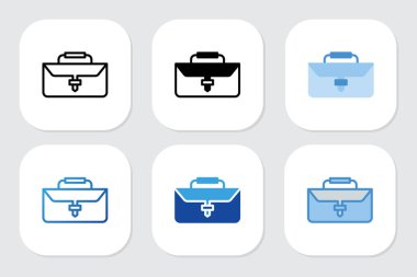 Çeşitli tasarım biçimlerine sahip evrak çantası simgeleri