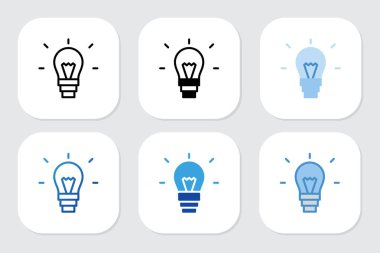 Çeşitli tasarım biçimlerine sahip lamba simgeleri