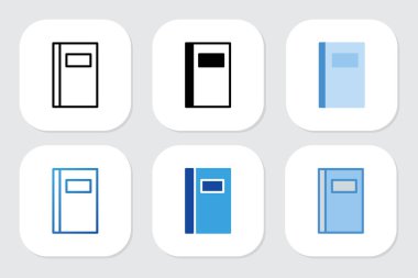 çeşitli tasarım biçimlerine sahip kitap simgeleri