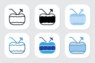 Çeşitli tasarım biçimlerine sahip hindistan cevizi simgeleri