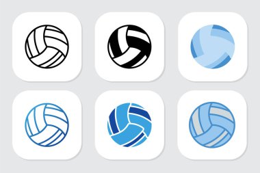 Çeşitli tasarım biçimlerine sahip voleybol simgeleri