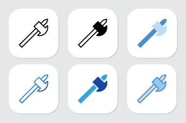 Çeşitli tasarım biçimlerine sahip balta simgeleri