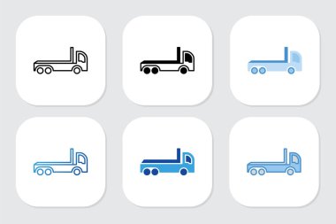 Çeşitli tasarım biçimlerine sahip kamyon simgeleri