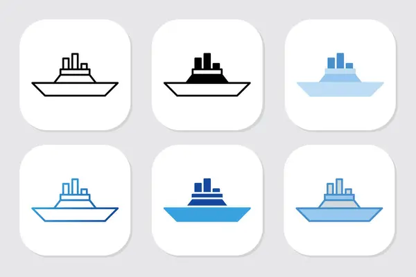 Çeşitli tasarım biçimlerine sahip tekne gemisi simgeleri