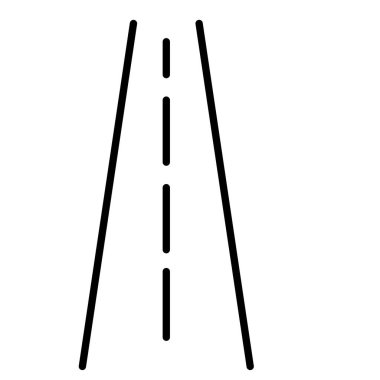 Yol simgesi veya logo illüstrasyon ana hatları siyah