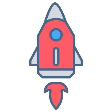 Roket simgesi veya logo illüstrasyonu doldurulmuş renk biçimi