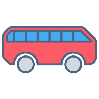 Otobüs simgesi veya logo illüstrasyonu doldurulmuş renk biçimi