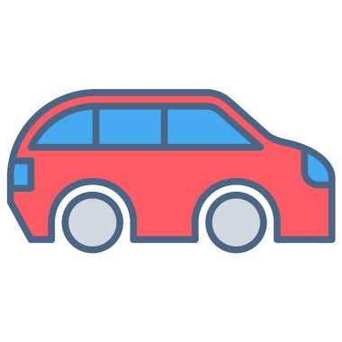 Araba simgesi ya da logo illüstrasyonu renk biçimi