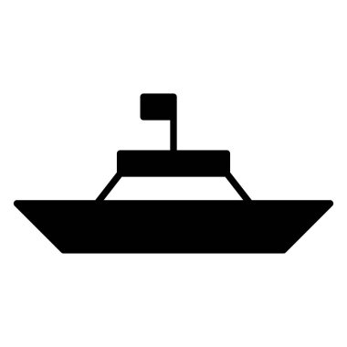 Tekne simgesi ya da logo illüstrasyon çizgisi siyah biçimi