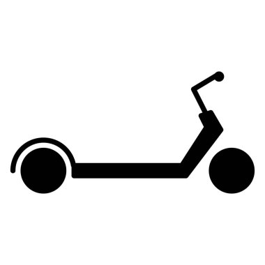 Scooter simgesi ya da logo illüstrasyon ana hatları siyah
