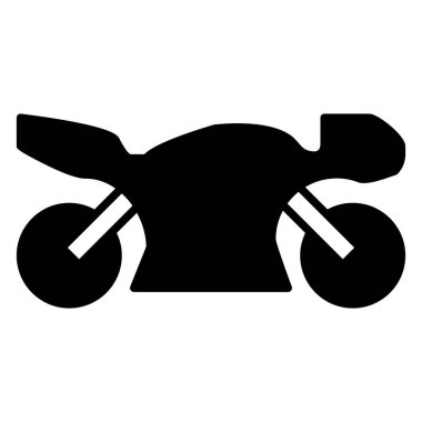 Motosiklet simgesi veya logo illüstrasyon ana hatları siyah