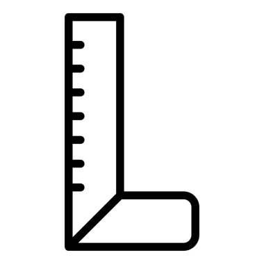 Cetvel simgesi veya logo illüstrasyon ana hatları siyah