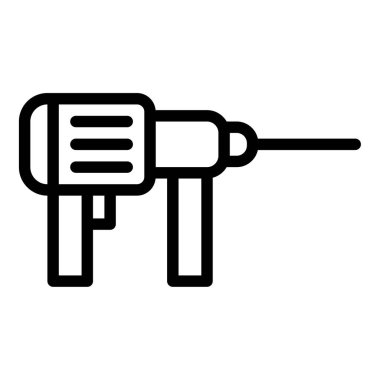 Matkap simgesi ya da logo illüstrasyon ana hatları siyah