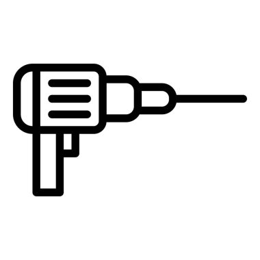 Matkap simgesi ya da logo illüstrasyon ana hatları siyah