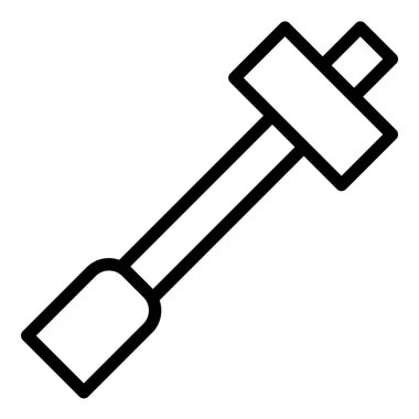 Çekiç simgesi ya da logo illüstrasyon ana hatları siyah