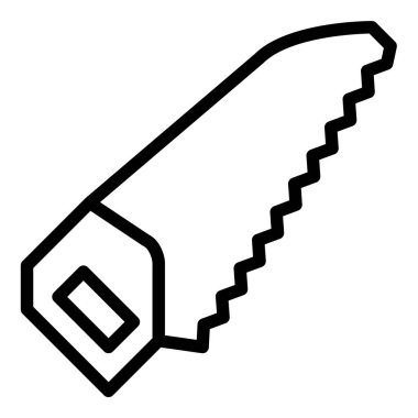 El testeresi simgesi veya logo illüstrasyon ana hatları siyah