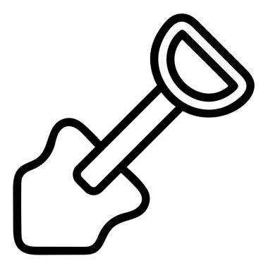 Kürek simgesi ya da logo illüstrasyon ana hatları siyah