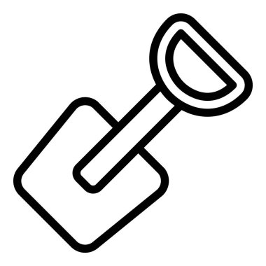 Kürek simgesi ya da logo illüstrasyon ana hatları siyah