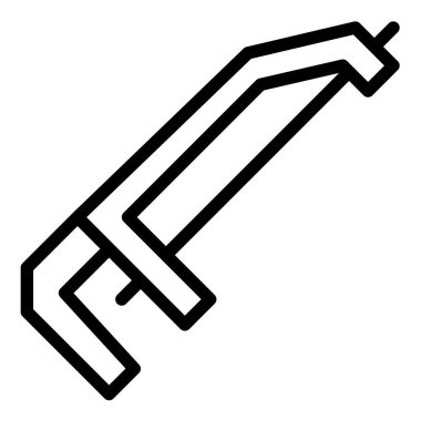 El testeresi simgesi veya logo illüstrasyon çizgisi siyah biçimi