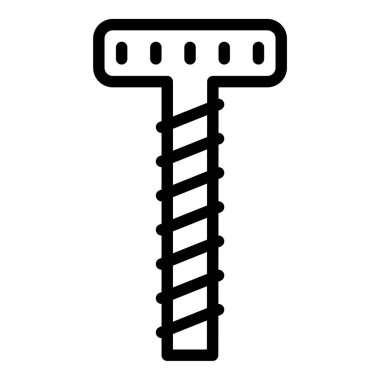 Simgeyi veya logo illüstrasyon ana hatlarını siyah biçiminde vidalayın