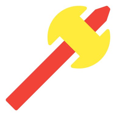 Balta simgesi veya logo illüstrasyon düz renk biçimi