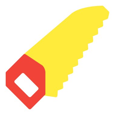 El testeresi simgesi veya logo resimleme düz renk biçimi