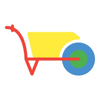 Kum arabası simgesi veya logo resimleme düz renk