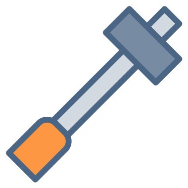 Çekiç simgesi ya da logo illüstrasyon ana hatları siyah