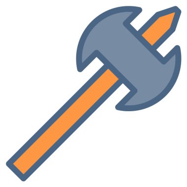 Balta simgesi ya da logo illüstrasyon ana hatları siyah