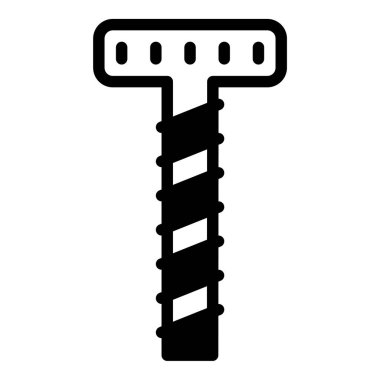 Simgeyi veya logo illüstrasyon ana hatlarını siyah biçiminde vidalayın