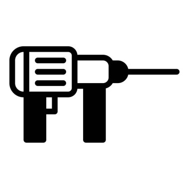 Matkap simgesi ya da logo illüstrasyon ana hatları siyah