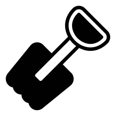 Kürek simgesi ya da logo illüstrasyon ana hatları siyah