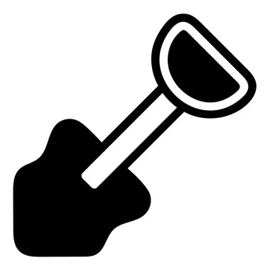 Kürek simgesi ya da logo illüstrasyon ana hatları siyah