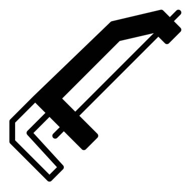 El testeresi simgesi veya logo illüstrasyon çizgisi siyah biçimi