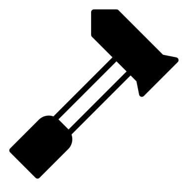 Çekiç simgesi ya da logo illüstrasyon ana hatları siyah