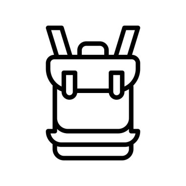 Sırt çantası simge vektörü veya logo illüstrasyon biçimi 