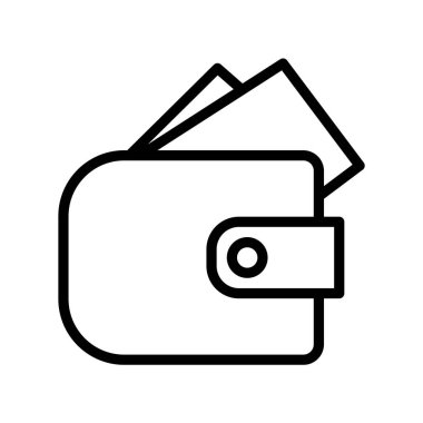 Cüzdan simgesi vektörü veya logo illüstrasyon biçimi 