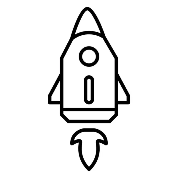 Roket simgesi ya da logo illüstrasyon ana hatları siyah