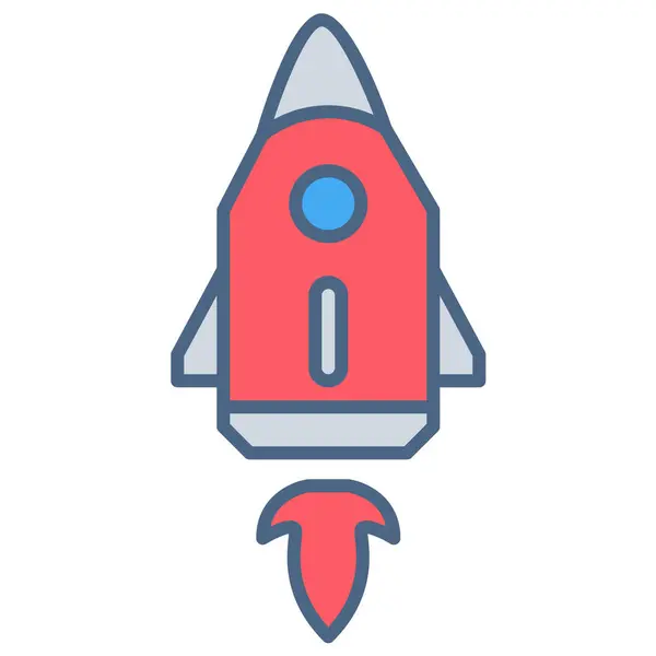 Roket simgesi veya logo illüstrasyonu doldurulmuş renk biçimi