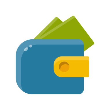 Cüzdan simgesi vektörü veya logo illüstrasyon biçimi 