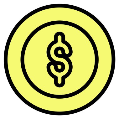 Bozuk para dolar simgesi vektörü veya logo illüstrasyon biçimi 